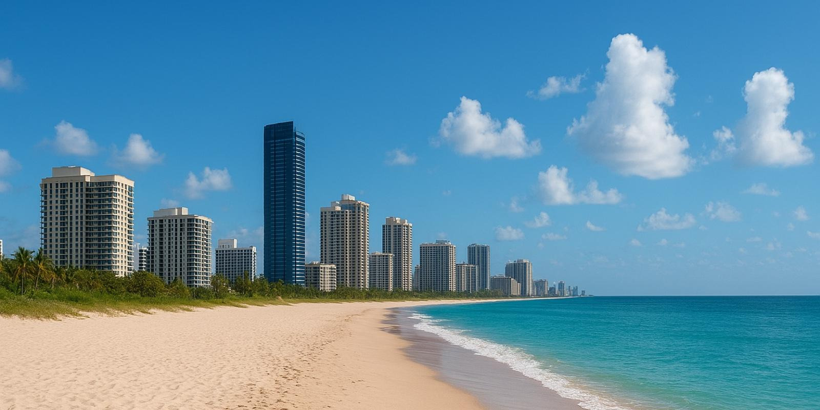 Skyline urbano de Florida junto al mar