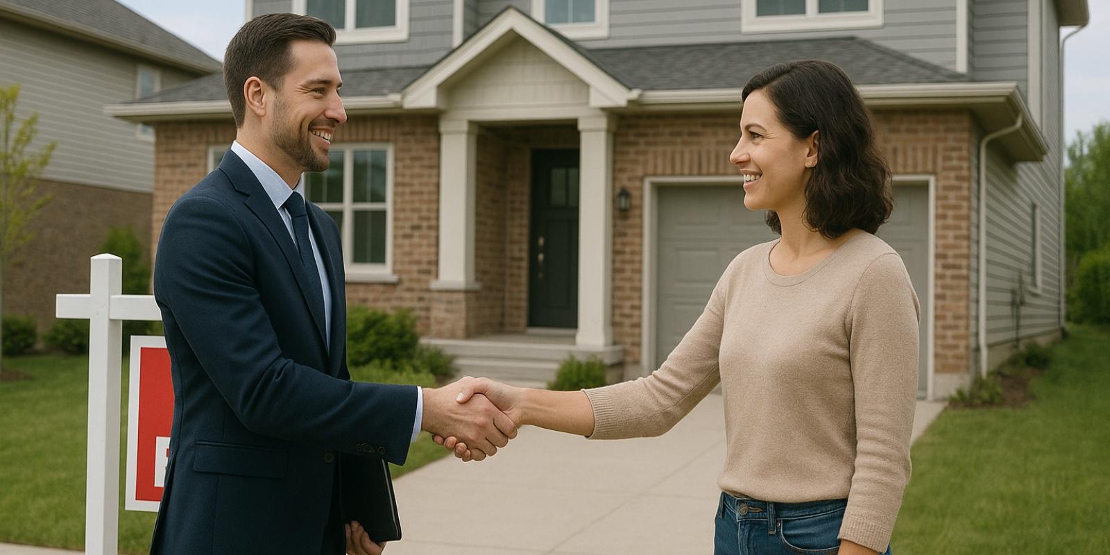 Agente inmobiliario conversando con una compradora